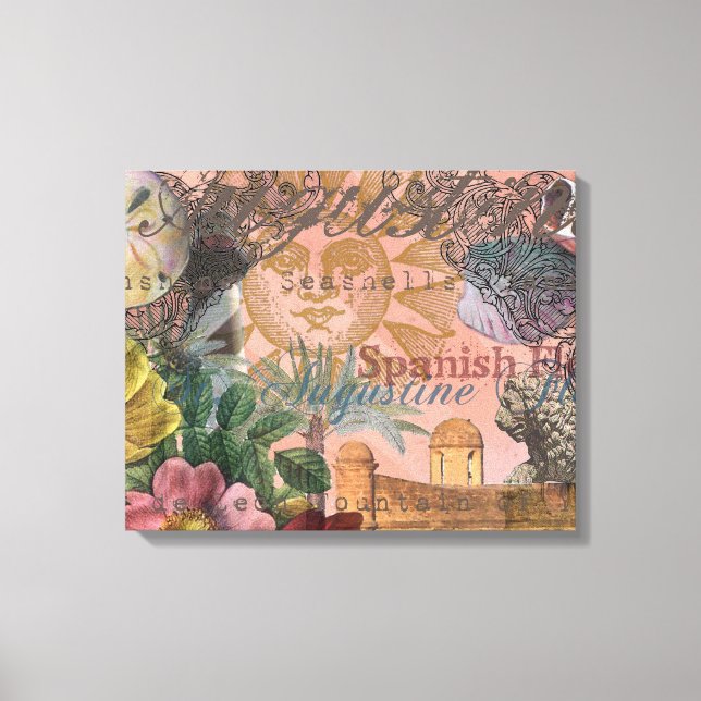 saint augustine florida travel antique art canvas print (Front)