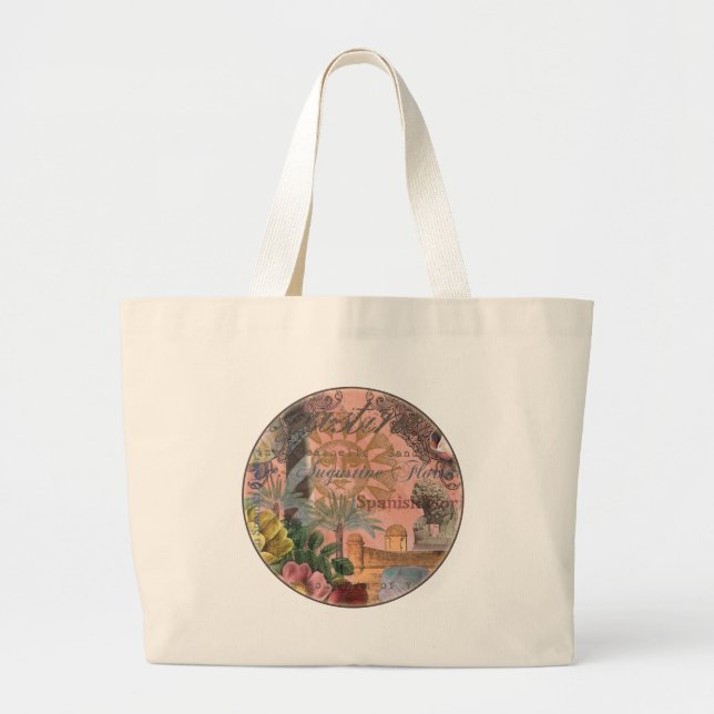 saint augustine florida travel antique art large tote bag (Front)