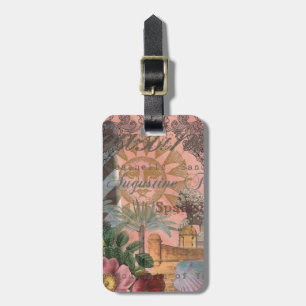 saint augustine florida travel antique art luggage tag