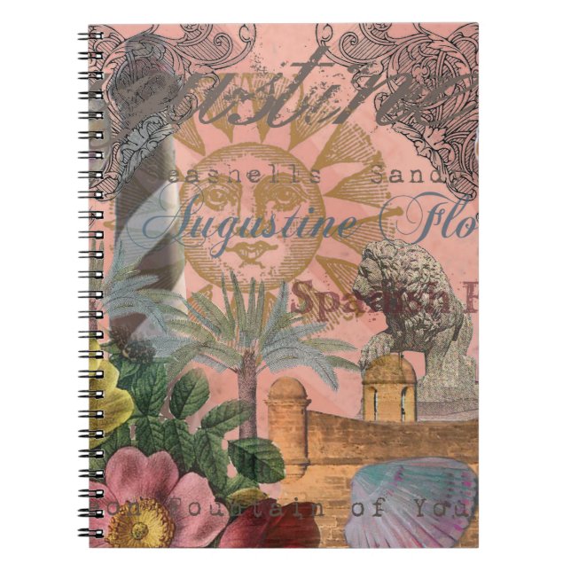 saint augustine florida travel antique art spiral notebook (Front)