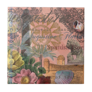 saint augustine florida travel antique art tile