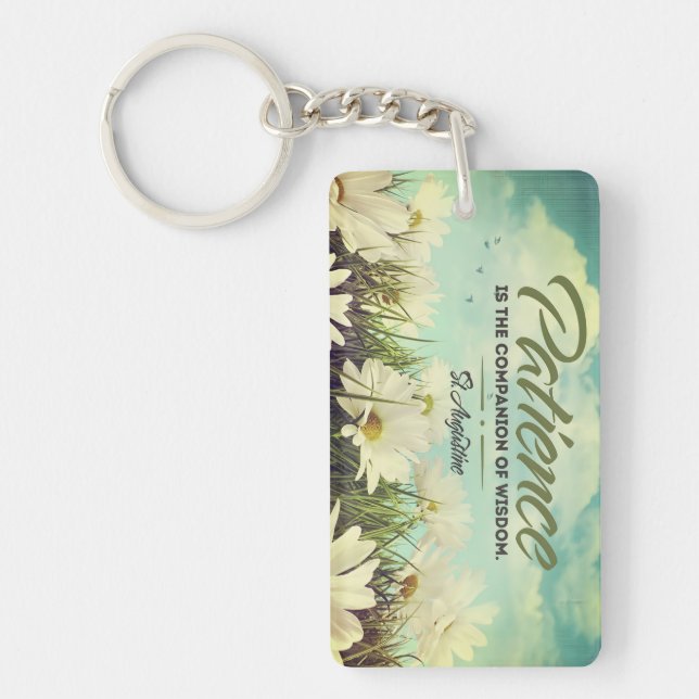 Saint Augustine Inspirational Quote "Patience" Key Ring (Front)