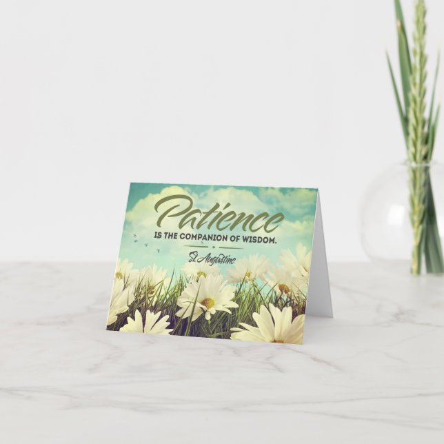 Saint Augustine Inspirational Quote "Patience" Thank You Card (Front)