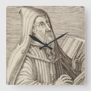 Saint Augustine of Hippo Doctor of the Church Square Wall Clock