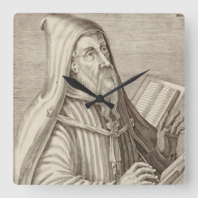 Saint Augustine of Hippo Doctor of the Church Square Wall Clock (Front)