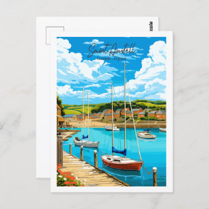 Saint Austell Cornwall England vintage travel Postcard