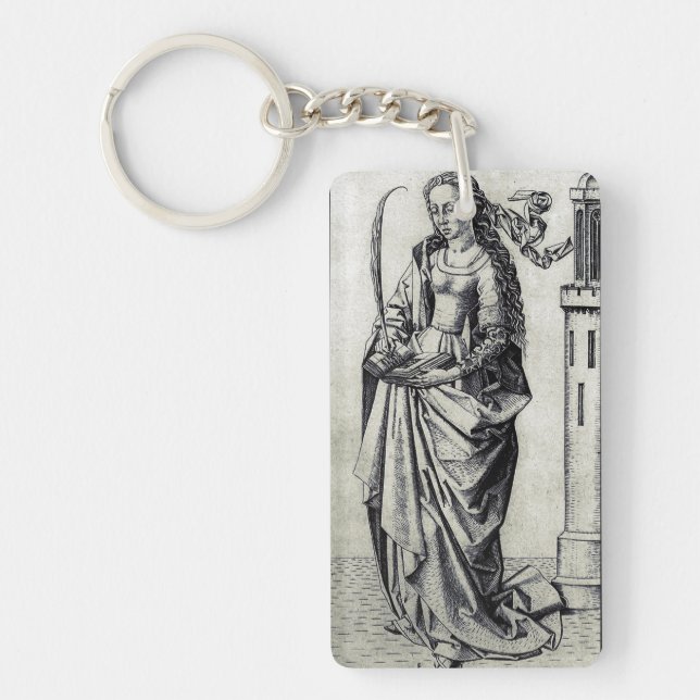 Saint Barbara and her tower Key Ring (Front)
