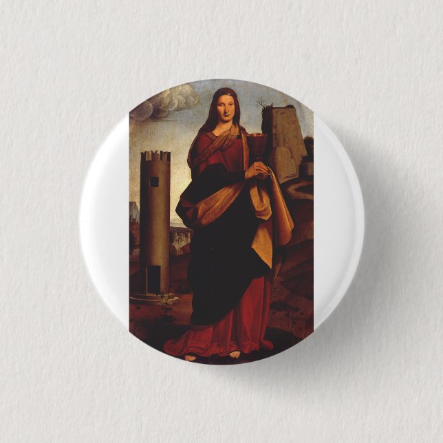 Saint Barbara by Giovanni Antonio Boltraffio 3 Cm Round Badge (Front)