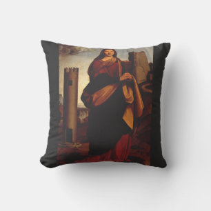 Saint Barbara by Giovanni Antonio Boltraffio Cushion
