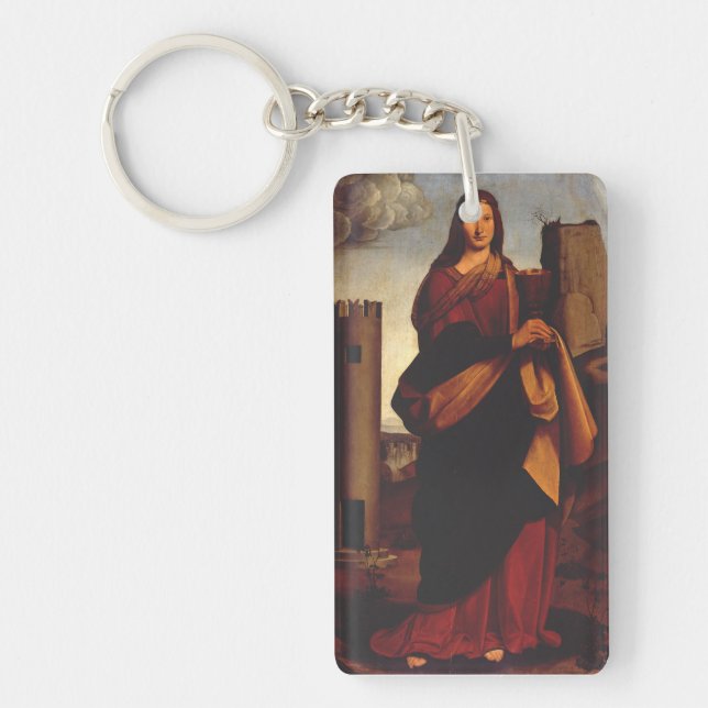 Saint Barbara by Giovanni Antonio Boltraffio Key Ring (Front)