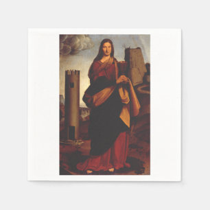 Saint Barbara by Giovanni Antonio Boltraffio Napkin