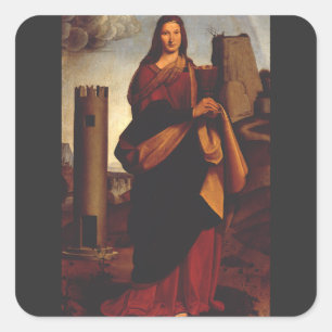 Saint Barbara by Giovanni Antonio Boltraffio Square Sticker