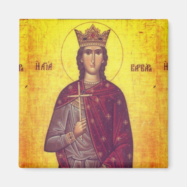 Saint Barbara Icon Magnet (Front)