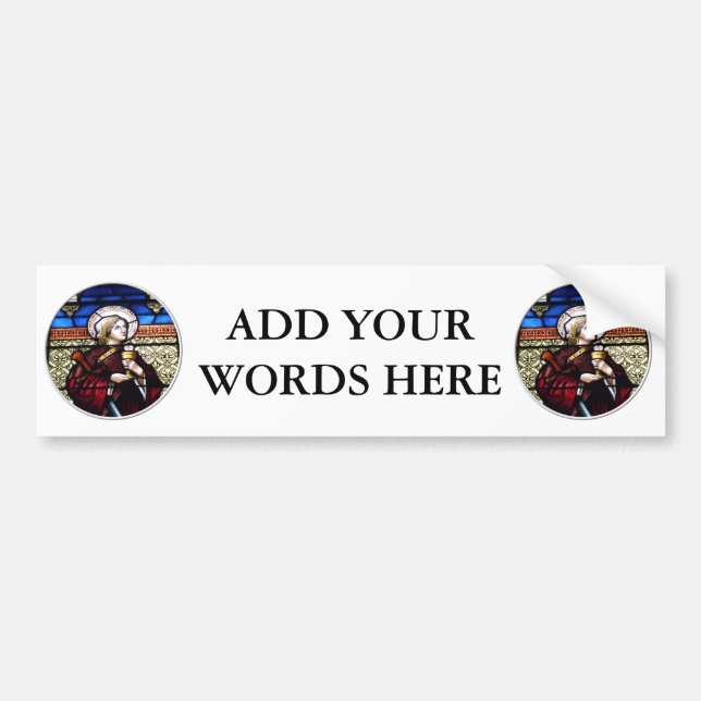 Saint Barbara Stained Glass Window Bumper Sticker (Front)