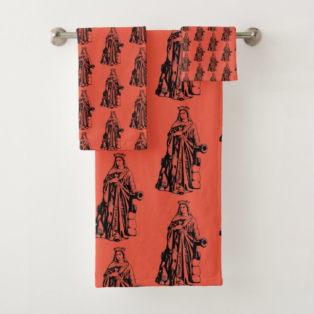 Saint Barbara Virgin and martyr Bath Towel Set (Insitu)