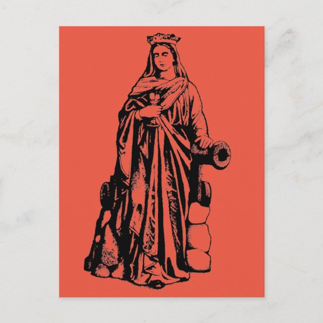 Saint Barbara Virgin and martyr Holiday Postcard (Front)