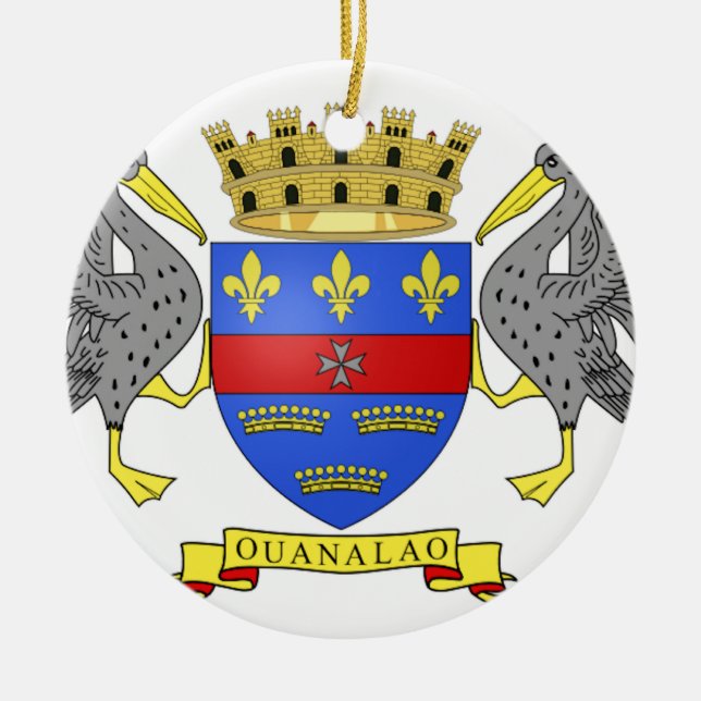 Saint Barthelemy Ceramic Tree Decoration (Front)