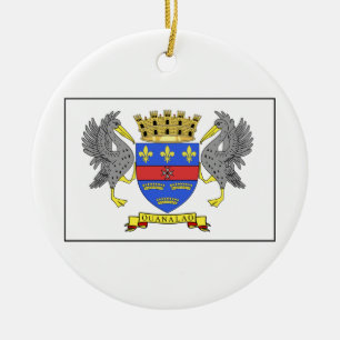 Saint Barthelemy Flag Ceramic Tree Decoration