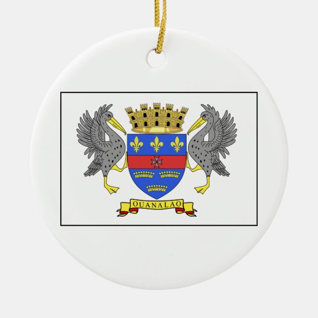 Saint Barthelemy Flag Ceramic Tree Decoration (Front)