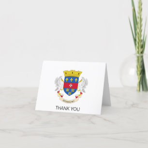 Saint Barthélemy Flag Thank You Card