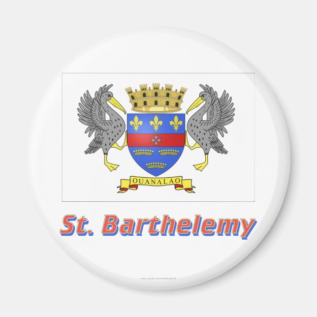 Saint Barthelemy Flag with Name Magnet (Front)