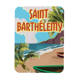 Saint Barthélemy Island Vintage Travel Poster Magnet