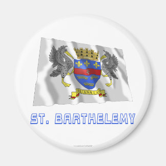 Saint Barthelemy Waving Flag with Name Magnet