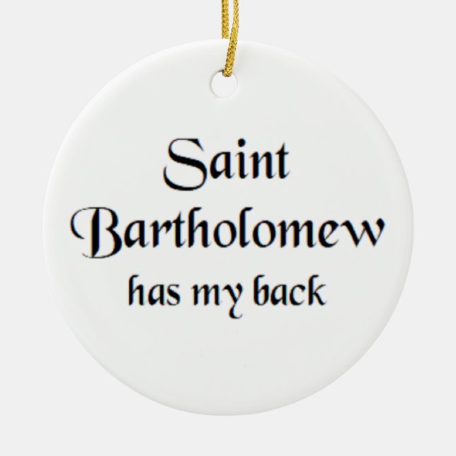 saint bartholomew ceramic tree decoration (Front)