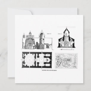 Saint Bartholomew Monastery floor and cross plan