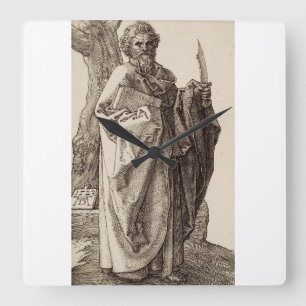 Saint Bartholomew the Apostle by Albrecht Durer  Square Wall Clock