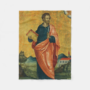 Saint Bartholomew the Apostle orthodox icon Fleece Blanket