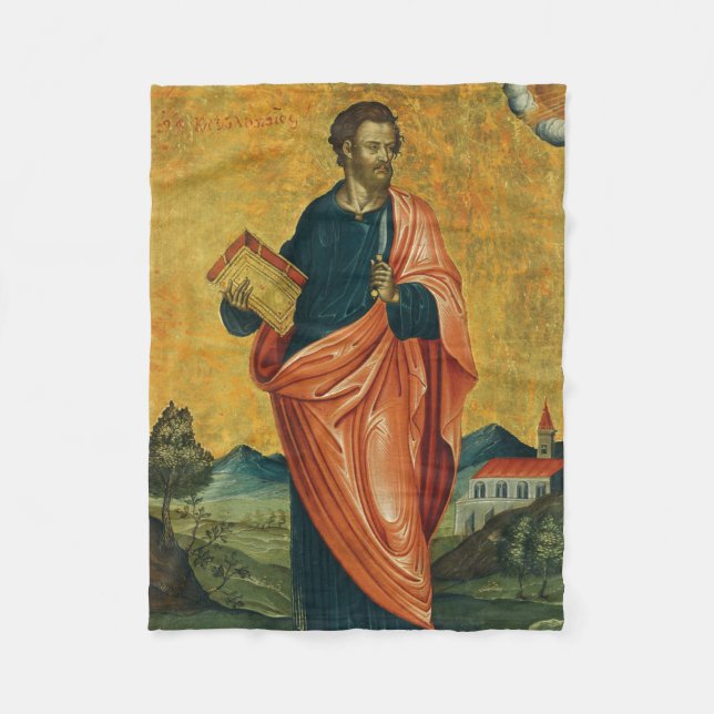 Saint Bartholomew the Apostle orthodox icon Fleece Blanket (Front)