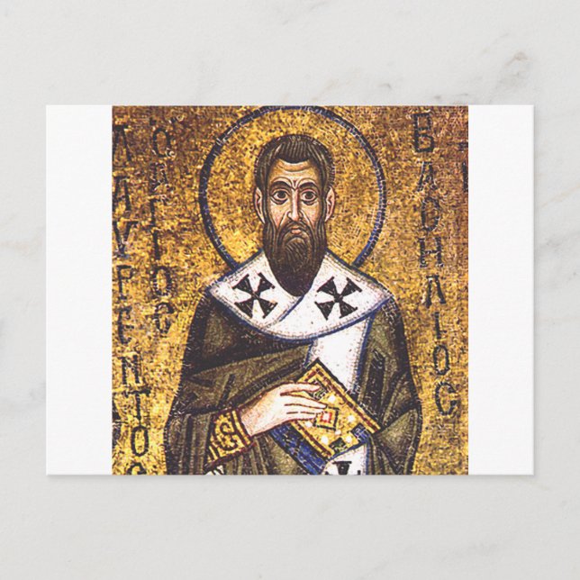 Saint Basil of Caesarea Holiday Postcard (Front)
