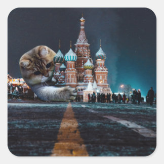 Saint Basil’s Cathedral and Hosico Square Sticker
