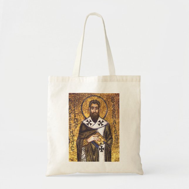Saint Basil the Great Mosaic Tote Bag (Front)