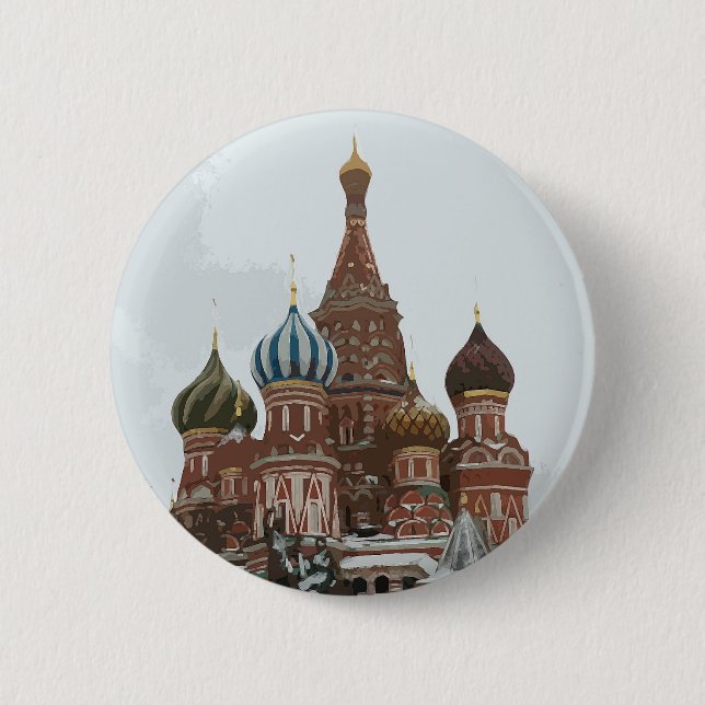 Saint Basil's cathedral_eng 6 Cm Round Badge (Front)
