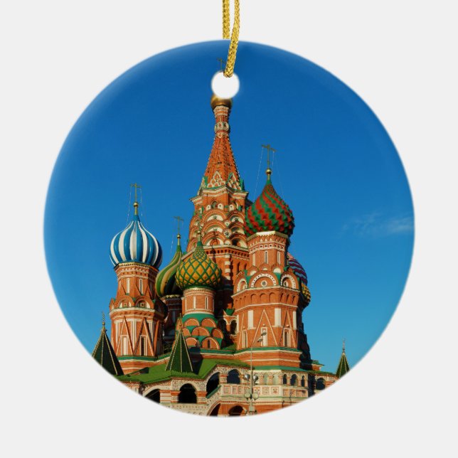 Saint Basil's Cathedral Moscow Russia Ceramic Tree Decoration (Front)