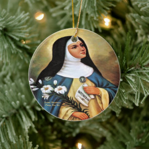 Saint Beatrix of Silva Ceramic Tree Decoration