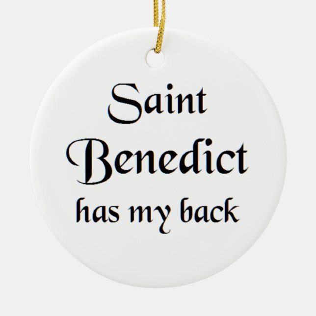 saint benedict ceramic tree decoration (Front)