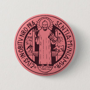 Saint Benedict Medal 6 Cm Round Badge