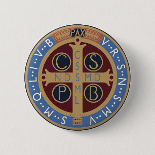 Saint Benedict Medal 6 Cm Round Badge