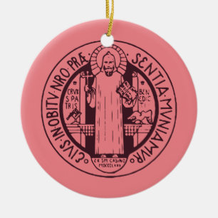 Saint Benedict Medal Ceramic Tree Decoration