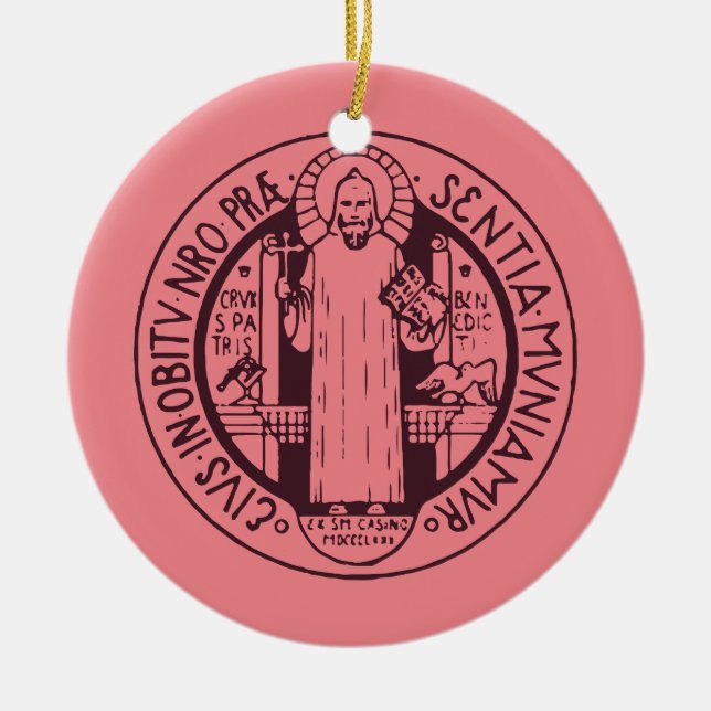 Saint Benedict Medal Ceramic Tree Decoration (Front)