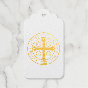Saint Benedict Medal Foil Gift Tags