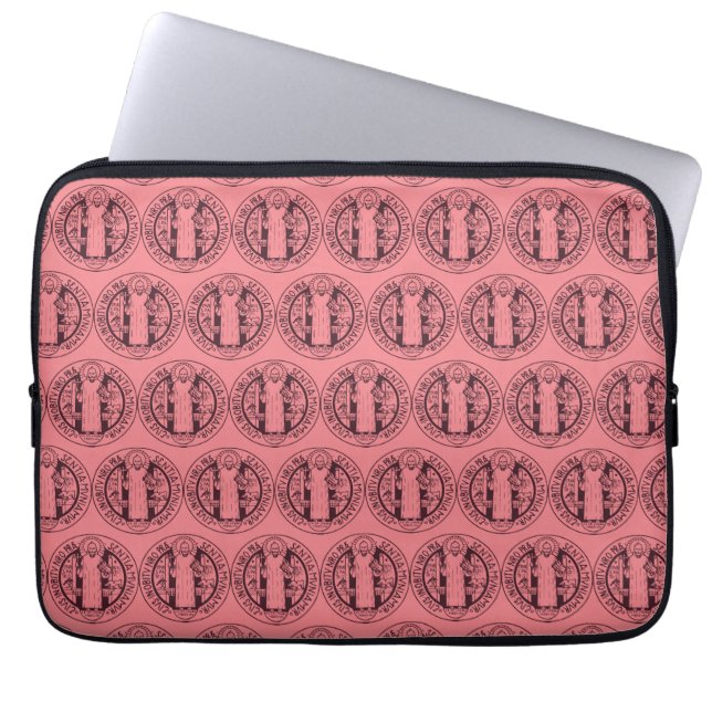 Saint Benedict Medal Laptop Sleeve (Front)