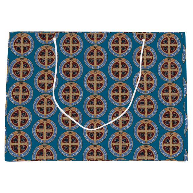 Saint Benedict Medal Large Gift Bag (Front)