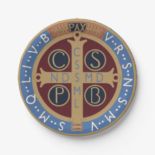 Saint Benedict Medal Paper Plate