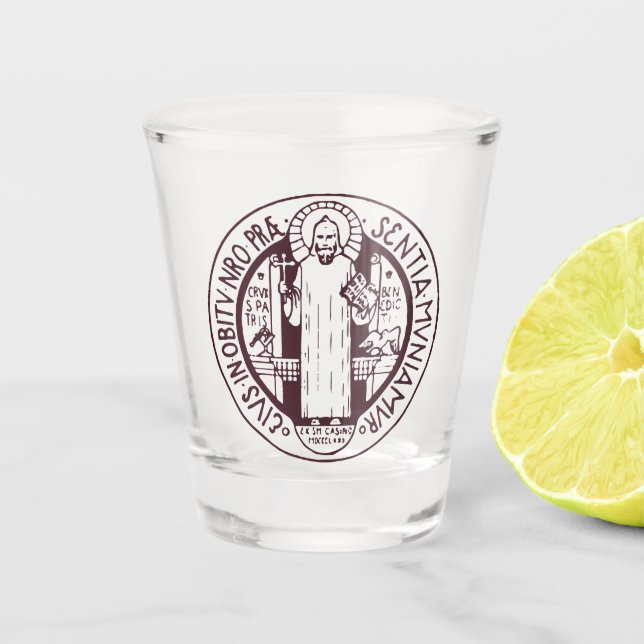 Saint Benedict Medal Shot Glass (Front)