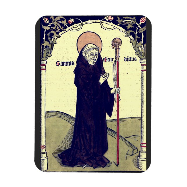 Saint  Benedict of Nursia Abbot of Monte Cassino Magnet (Vertical)