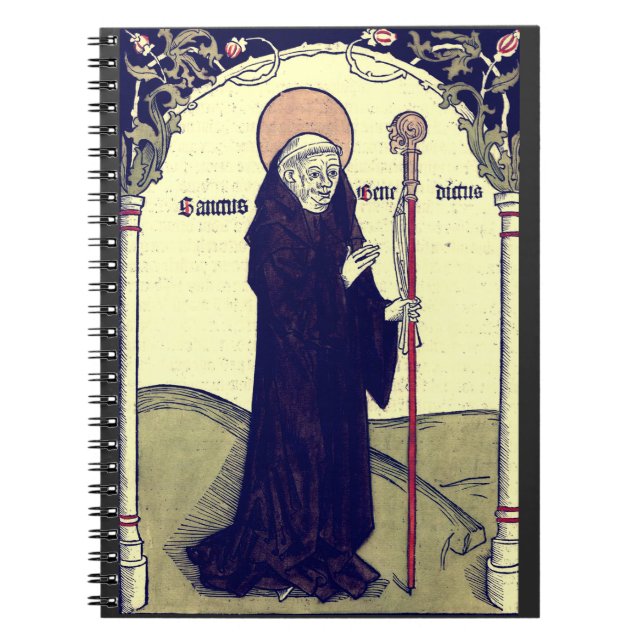 Saint  Benedict of Nursia Abbot of Monte Cassino Notebook (Front)